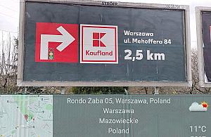 Dziwne wyczucie odległości. Spacerkiem z ronda Żaba do Kauflandu przy Mehoffera?