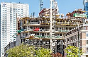 40-piętrowy wieżowiec pnie się w górę