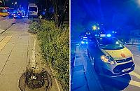 Samochód dostawczy wjechał w przystanek przy Trakcie Lubelskim