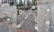 Przy Szpitalu Wolskim dziura na dziurze. Pacjenci czekają na remont