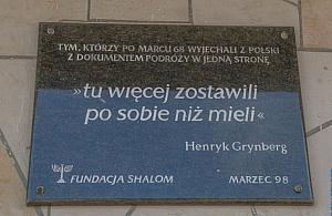 Uroczystość upamiętniająca Marzec '68 na Dworcu Gdańskim