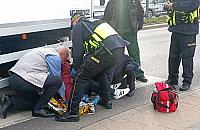 Potrącenie rowerzystki na skrzyżowaniu Powstańców Śląskich i Radiowej