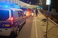 Nocny wypadek na Moście Gdańskim. Kierowca pod wpływem narkotyków