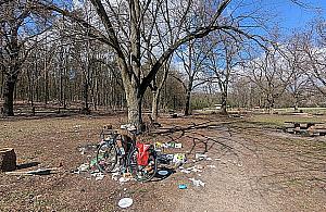 Polana na Młocinach tonie w śmieciach. Burmistrz reaguje