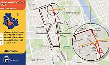 Bieg Konstytucji 3 Maja: zamknięte ulice i objazdy autobusów