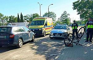 Groźny wypadek przy FSO. Potrącony rowerzysta miał 2 promile alkoholu